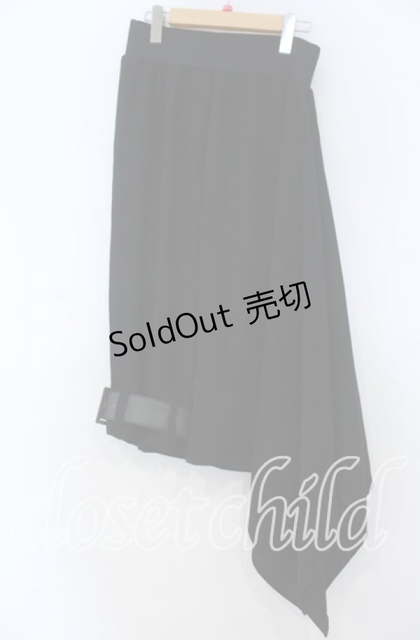 画像1: Na+H / subアシンメトリーパンツ  ブラック O-25-12-05-1012-PU-PA-OW-OS (1)