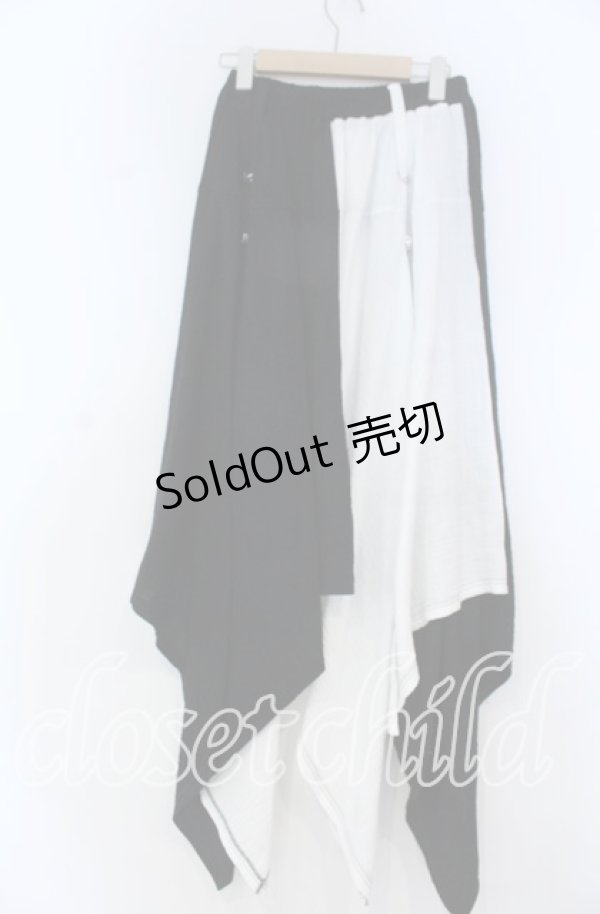 画像2: Deorart / Wガーゼ・ユニセックス スカート F ブラック×ホワイト O-25-12-05-1013-PU-PA-OW-OS (2)