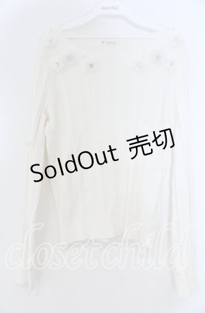 画像: axes femme / フラワーモチーフ使いニットプル M キナリ O-25-12-05-1015-AX-TO-OW-OS
