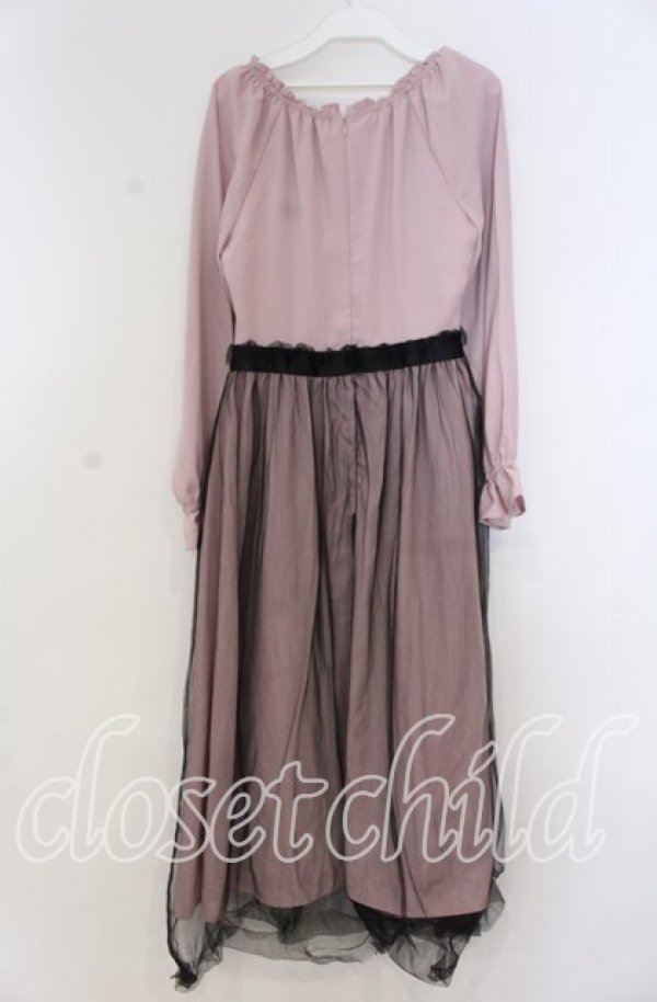 画像2: Ank Rouge / チュールドッキングワンピース M ピンク×クロ O-25-12-05-1023-CA-OP-OW-ZT524 (2)