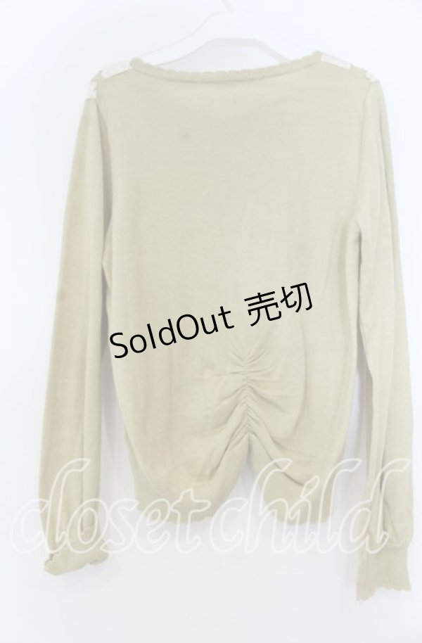 画像2: axes femme / サテンリボンニットカーデ M イエロー O-25-12-05-1024-AX-TO-OW-OS (2)