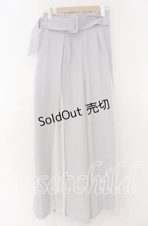 画像1: axes femme / サイドプリーツワイドパンツ M ブルー O-25-12-05-1031-AX-PA-OW-OS (1)