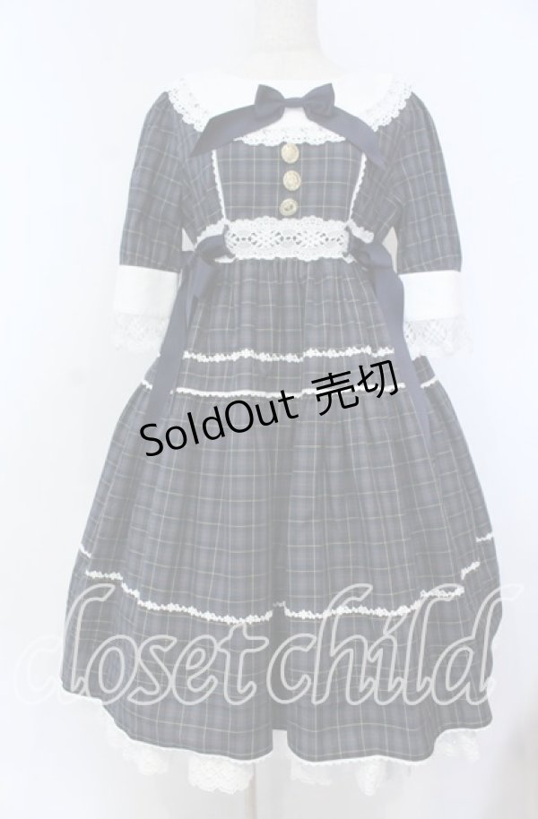 画像1: BABY,THE STARS SHINE BRIGHT / タータンチェックシャーメインワンピース  グリーン O-25-12-05-1003-BA-OP-IG-OS (1)