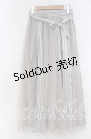 画像: axes femme / ストライプサテンチュールスカート M ブルーグレー O-25-12-05-1033-AX-SK-OW-OS