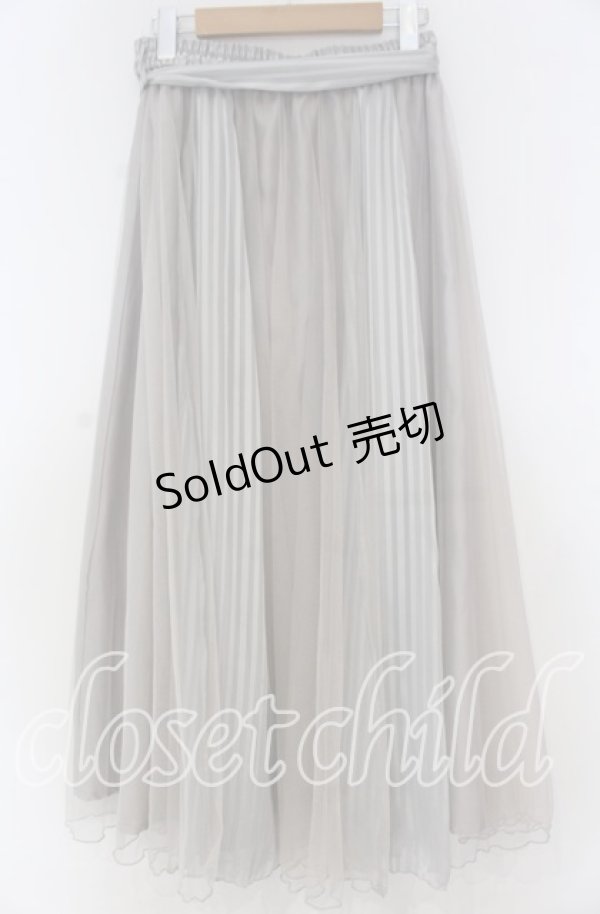 画像2: axes femme / ストライプサテンチュールスカート M ブルーグレー O-25-12-05-1033-AX-SK-OW-OS (2)