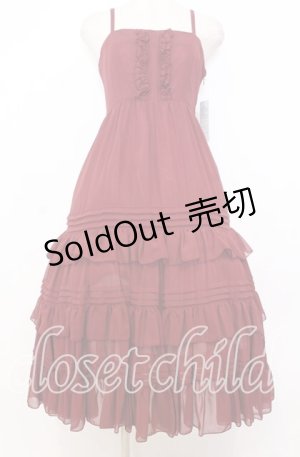 画像: Victorian maiden / シャーリングシフォンロングアンダードレス  ワイン O-25-12-05-005-CL-OP-OW-OS