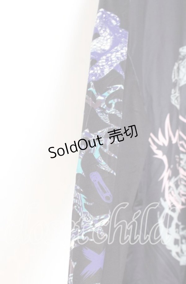 画像3: NieR CLOTHING / スネークプリントワイドカットソー  ブラック O-25-12-05-059-PU-TO-YM-ZT1211F (3)