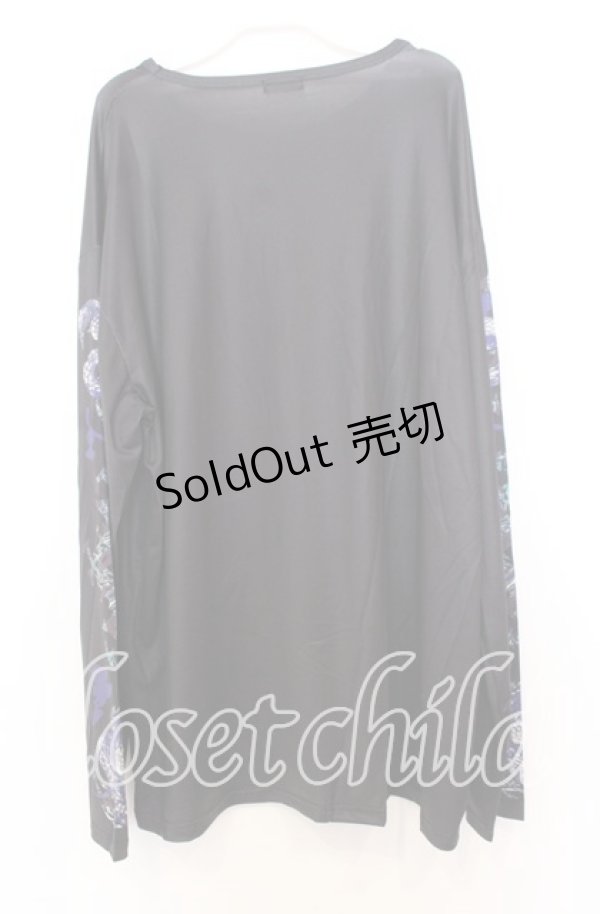 画像4: NieR CLOTHING / スネークプリントワイドカットソー  ブラック O-25-12-05-059-PU-TO-YM-ZT1211F (4)