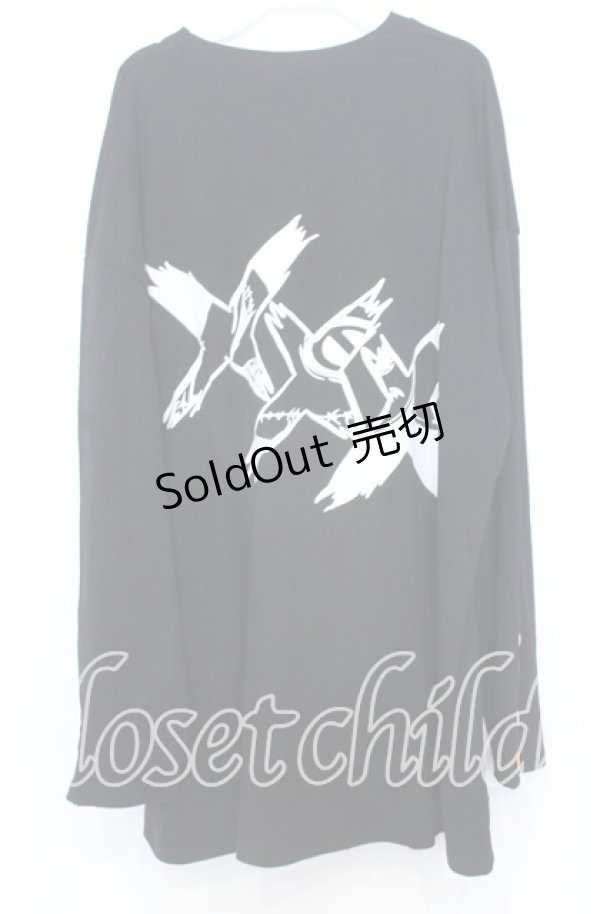 画像4: NieR CLOTHING / XXXプリントBIGカットソー F ブラック O-25-12-05-061-PU-TS-YM-ZT1211F (4)