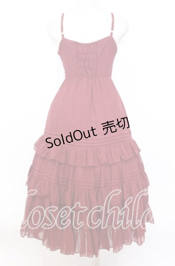 画像4: Victorian maiden / シャーリングシフォンロングアンダードレス  ワイン O-25-12-05-005-CL-OP-OW-OS (4)