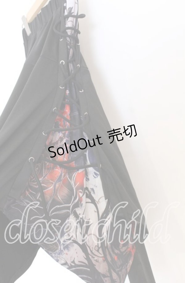 画像2: NieR CLOTHING / レースアップイレヘムサルエルパンツ  ブラック O-25-12-05-066-PU-PA-YM-OS (2)