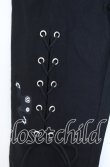 画像2: NieR CLOTHING / レースアップストレッチパンツ F ブラック O-25-12-05-067-PU-PA-YM-ZT037 (2)