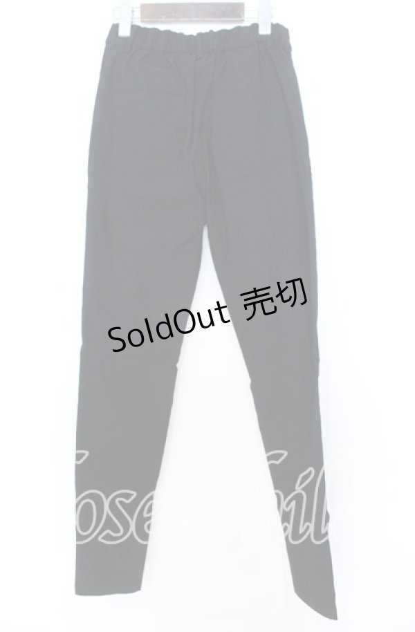 画像3: NieR CLOTHING / レースアップストレッチパンツ F ブラック O-25-12-05-067-PU-PA-YM-ZT037 (3)