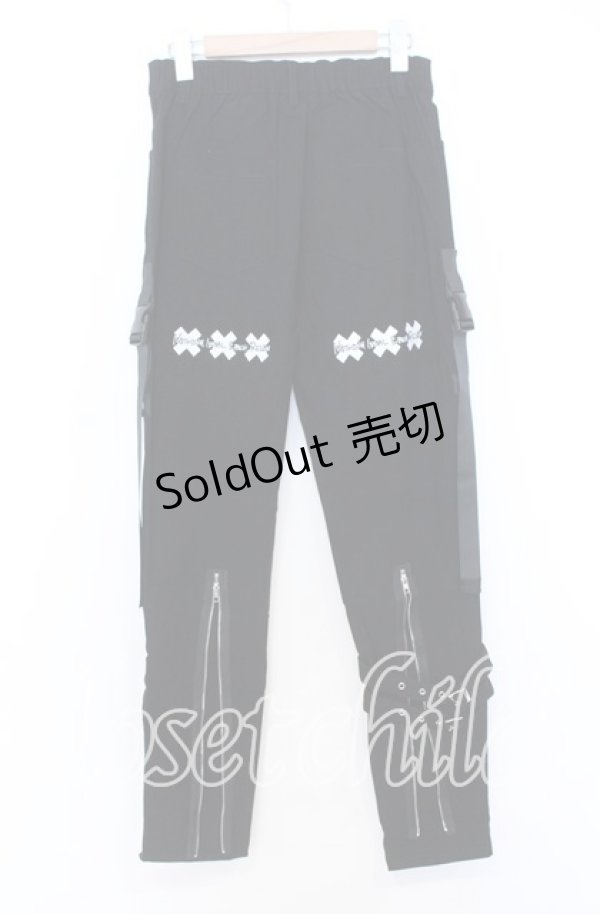 画像3: NieR CLOTHING / BELT×ZIPPER Visual STYLISHパンツ F ブラック O-25-12-05-068-PU-PA-YM-ZT041 (3)