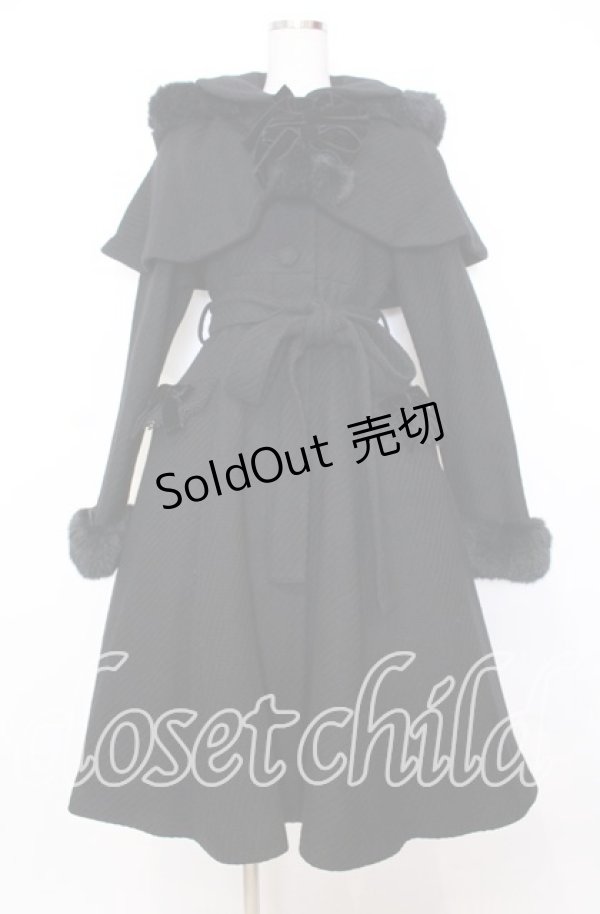 画像1: Victorian maiden / フードケープ付エレガントコート  ブラック O-25-12-05-006-CL-CO-OW-OS (1)