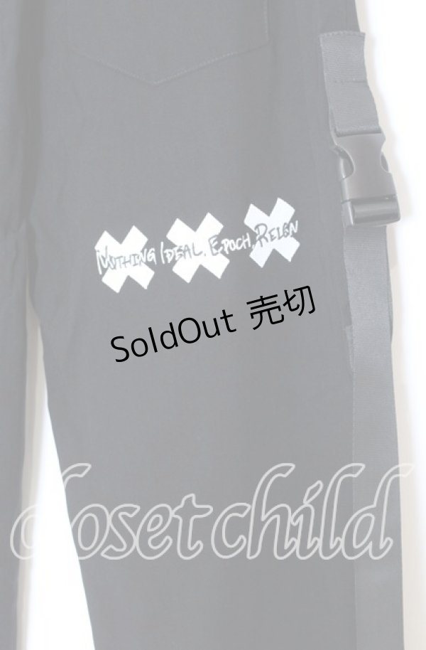 画像4: NieR CLOTHING / BELT×ZIPPER Visual STYLISHパンツ F ブラック O-25-12-05-068-PU-PA-YM-ZT041 (4)