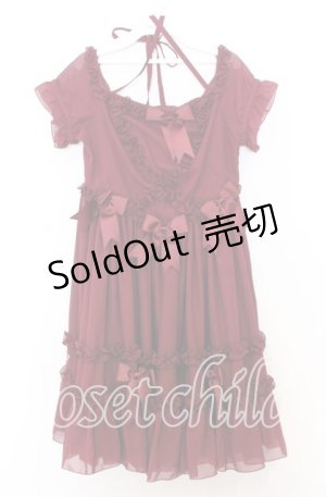 画像: AND ROMEO / シフォンフリルワンピース  ワイン O-25-12-05-070-LO-OP-IG-OS