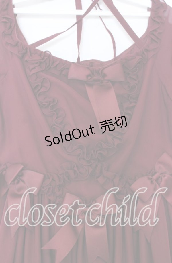 画像3: AND ROMEO / シフォンフリルワンピース  ワイン O-25-12-05-070-LO-OP-IG-OS (3)