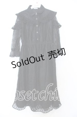 画像: axes femme / 総レースワンピース  クロ O-25-12-05-071-AX-OP-IG-OS