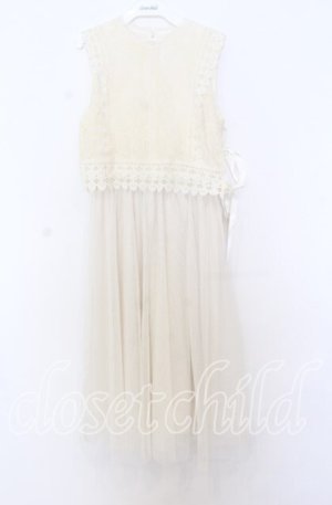 画像: axes femme / レースチュールワンピース  オフ O-25-12-05-073-AX-OP-IG-ZT1212G