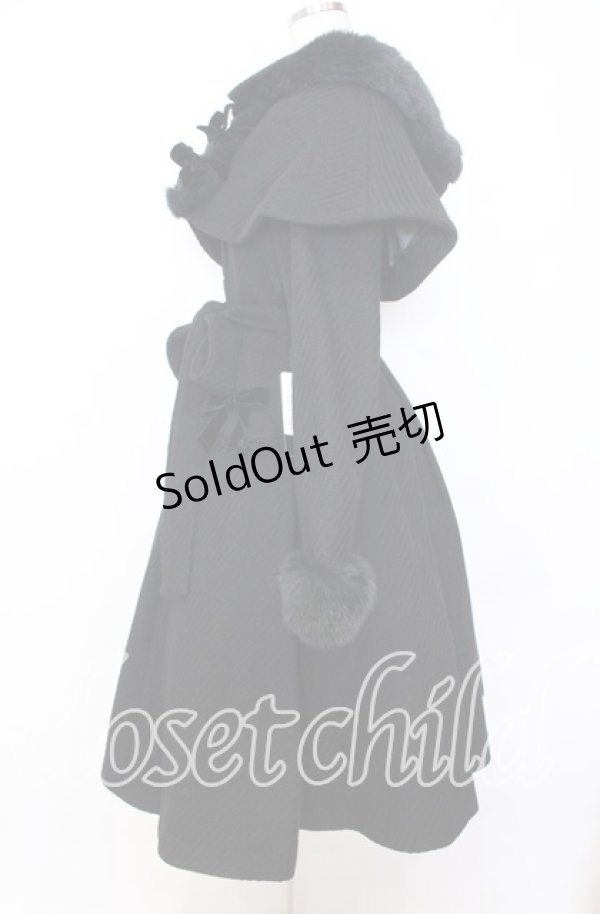 画像3: Victorian maiden / フードケープ付エレガントコート  ブラック O-25-12-05-006-CL-CO-OW-OS (3)