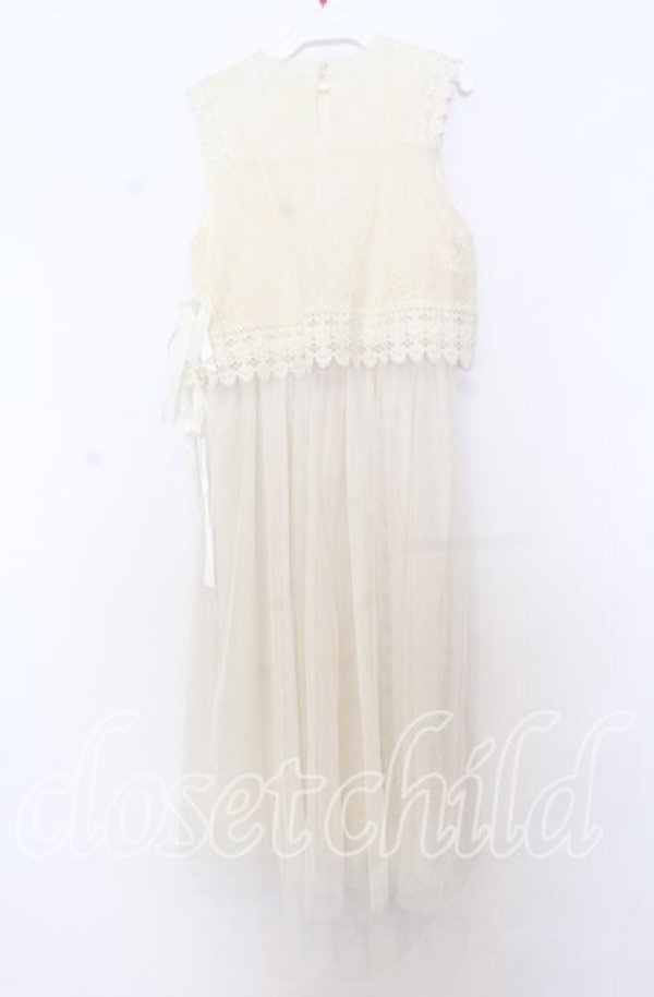 画像4: axes femme / レースチュールワンピース  オフ O-25-12-05-073-AX-OP-IG-ZT011 (4)