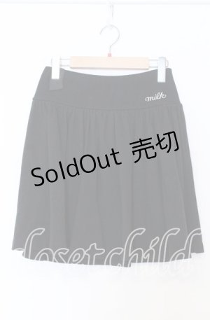 画像: MILK / ロゴ刺繍裏毛スカート  クロ O-25-12-05-077-ML-SK-IG-ZT369