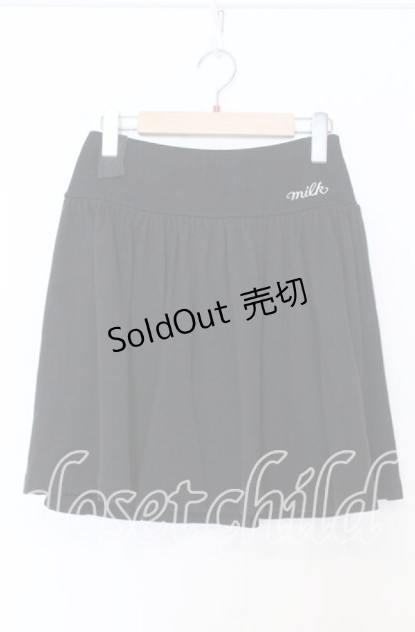 画像1: MILK / ロゴ刺繍裏毛スカート  クロ O-25-12-05-077-ML-SK-IG-ZT369 (1)