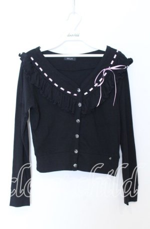 画像: MILK / スカラップフリルカーディガン  クロ×ラベンダー O-25-12-05-078-ML-TO-IG-OS