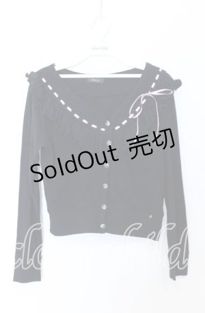 画像: MILK / スカラップフリルカーディガン  クロ×ラベンダー O-25-12-05-078-ML-TO-IG-OS