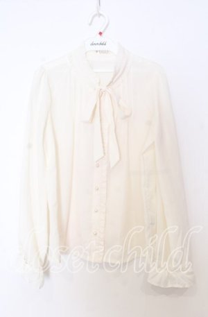 画像: axes femme / ボウタイブラウス  オフ O-25-12-05-080-AX-BL-IG-OS