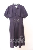 画像1: axes femme / ハイウエストフラシ半袖ワンピース  パープル O-25-12-05-081-AX-OP-IG-OS (1)
