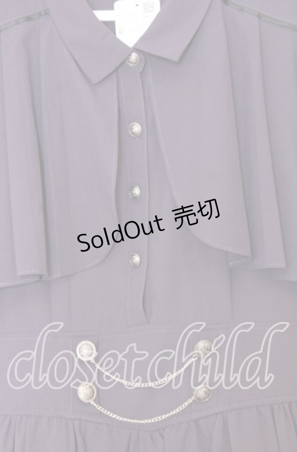 画像2: axes femme / ハイウエストフラシ半袖ワンピース  パープル O-25-12-05-081-AX-OP-IG-OS (2)