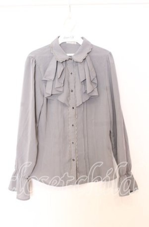 画像: axes femme / ラッフルフリルブラウス  グレー O-25-12-05-084-AX-BL-IG-OS