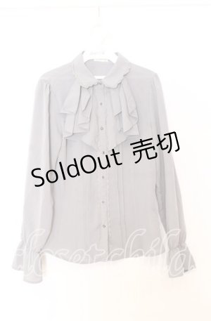 画像: axes femme / ラッフルフリルブラウス  グレー O-25-12-05-084-AX-BL-IG-OS