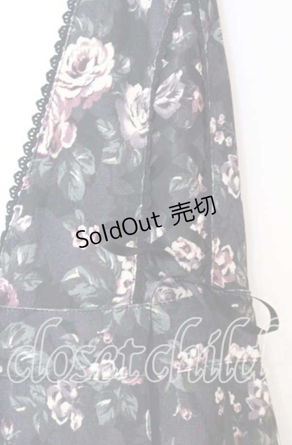 画像2: axes femme / 花柄ジャンドレ  クロ O-25-12-05-086-AX-OP-IG-OS (2)