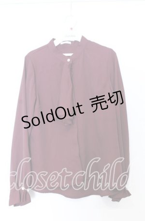 画像: axes femme / プチハイネックブラウス  ワイン O-25-12-05-088-AX-BL-IG-OS