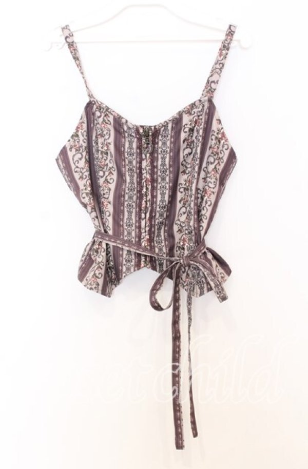 画像1: axes femme / オーナメント縦柄ビスチェ  ベージュ系 O-25-12-05-089-AX-TO-IG-OS (1)