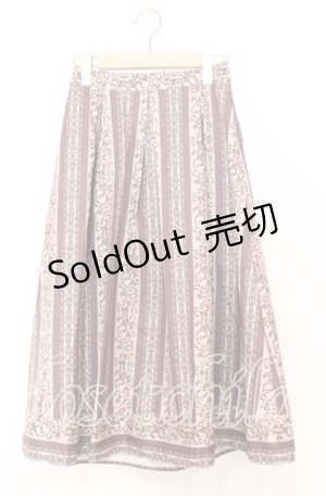 画像: axes femme / オーナメント縦柄スカート  ベージュ系 O-25-12-05-090-AX-BL-IG-OS