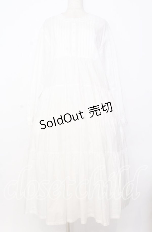 画像1: PINK HOUSE / ティアードワンピース  ブロード・シロ O-25-12-05-010-LO-OP-IG-OS (1)