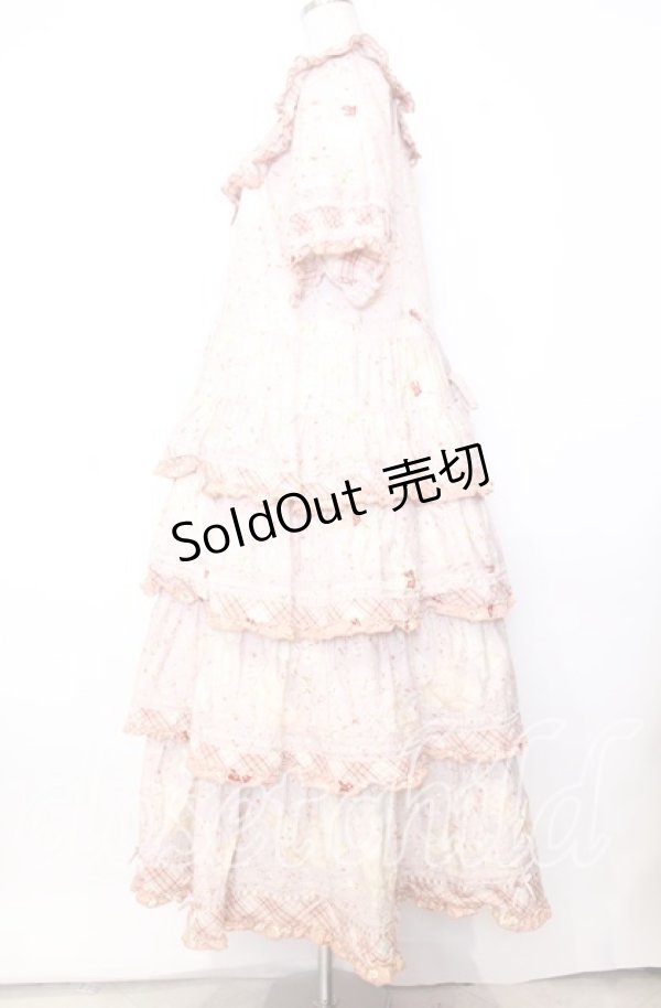 画像4: PINK HOUSE / バラ園うさぎプリントパッチワークワンピース  ピンク O-25-12-05-011-LO-OP-IG-OS (4)