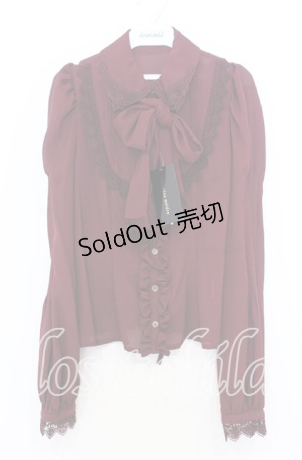 画像1: Victorian maiden / ノーブルレースインタックブラウス  ワイン O-25-12-05-013-CL-BL-OW-OS (1)