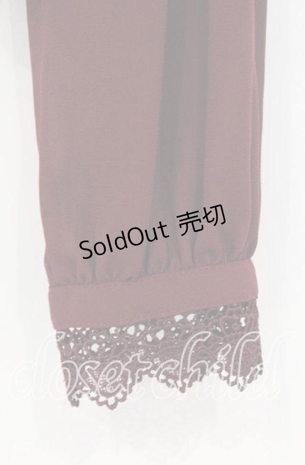 画像3: Victorian maiden / ノーブルレースインタックブラウス  ワイン O-25-12-05-013-CL-BL-OW-OS (3)