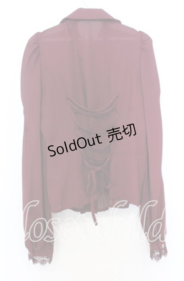 画像4: Victorian maiden / ノーブルレースインタックブラウス  ワイン O-25-12-05-013-CL-BL-OW-OS (4)