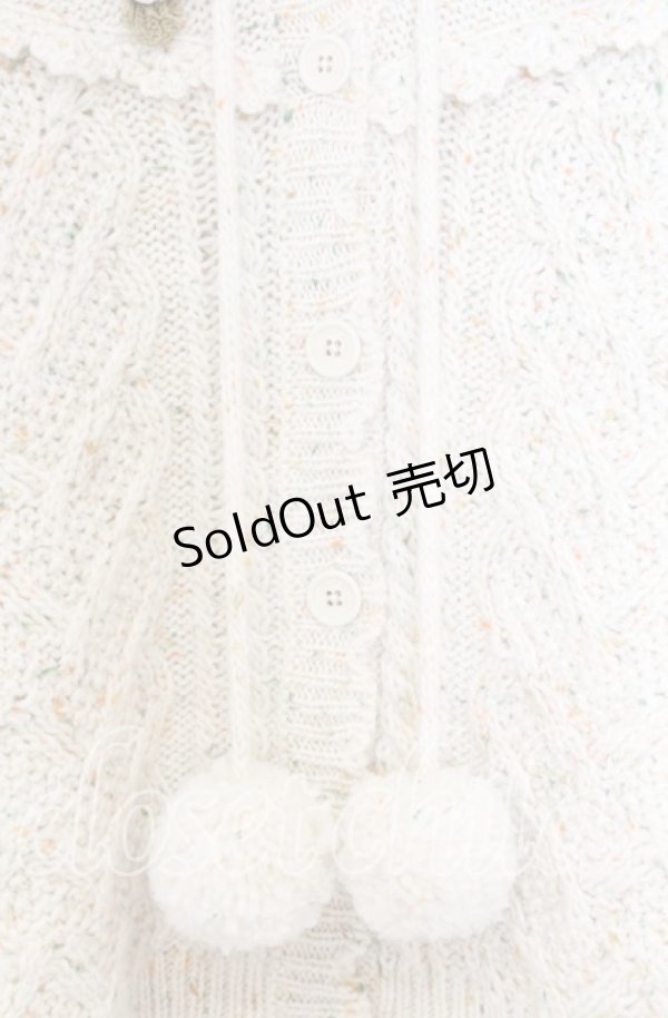 画像3: PINK HOUSE / バラモチーフ付きヨークニットカーディガン  アイボリー O-25-12-05-017-LO-OP-IG-OS (3)