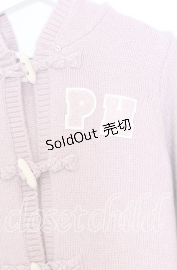 画像2: PINK HOUSE / PHロゴワッペン付きフードニットカーディガン  ピンク O-25-12-05-018-LO-TO-IG-OS (2)