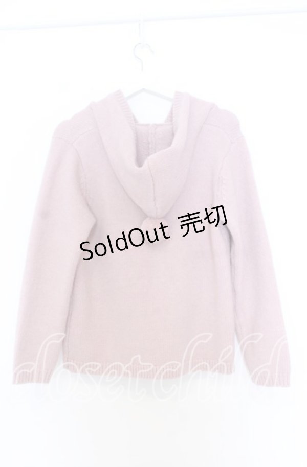 画像3: PINK HOUSE / PHロゴワッペン付きフードニットカーディガン  ピンク O-25-12-05-018-LO-TO-IG-OS (3)