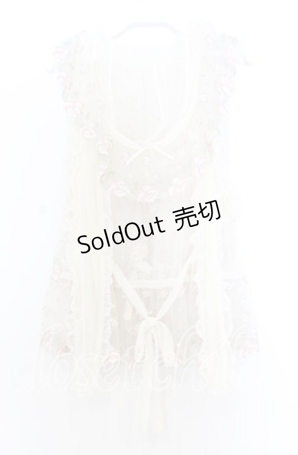 画像3: PINK HOUSE / ローズレース使いフード付きベスト  アイボリー O-25-12-05-019-LO-TO-IG-OS (3)