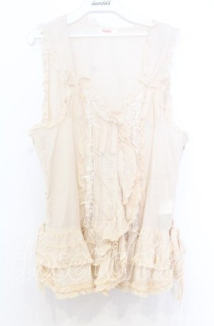 画像: PINK HOUSE / フランス製レース使いローンベスト  生成り O-25-12-05-021-LO-TO-IG-OS