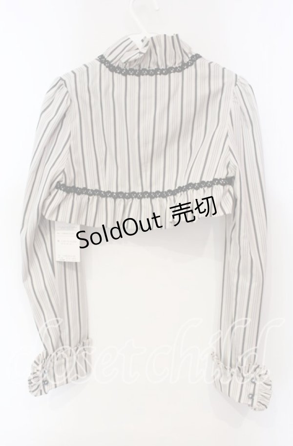 画像4: Victorian maiden / レジメンタルストライプフリルボレロ  アンティークベージュ O-25-12-06-022-CL-JA-IG-OS (4)